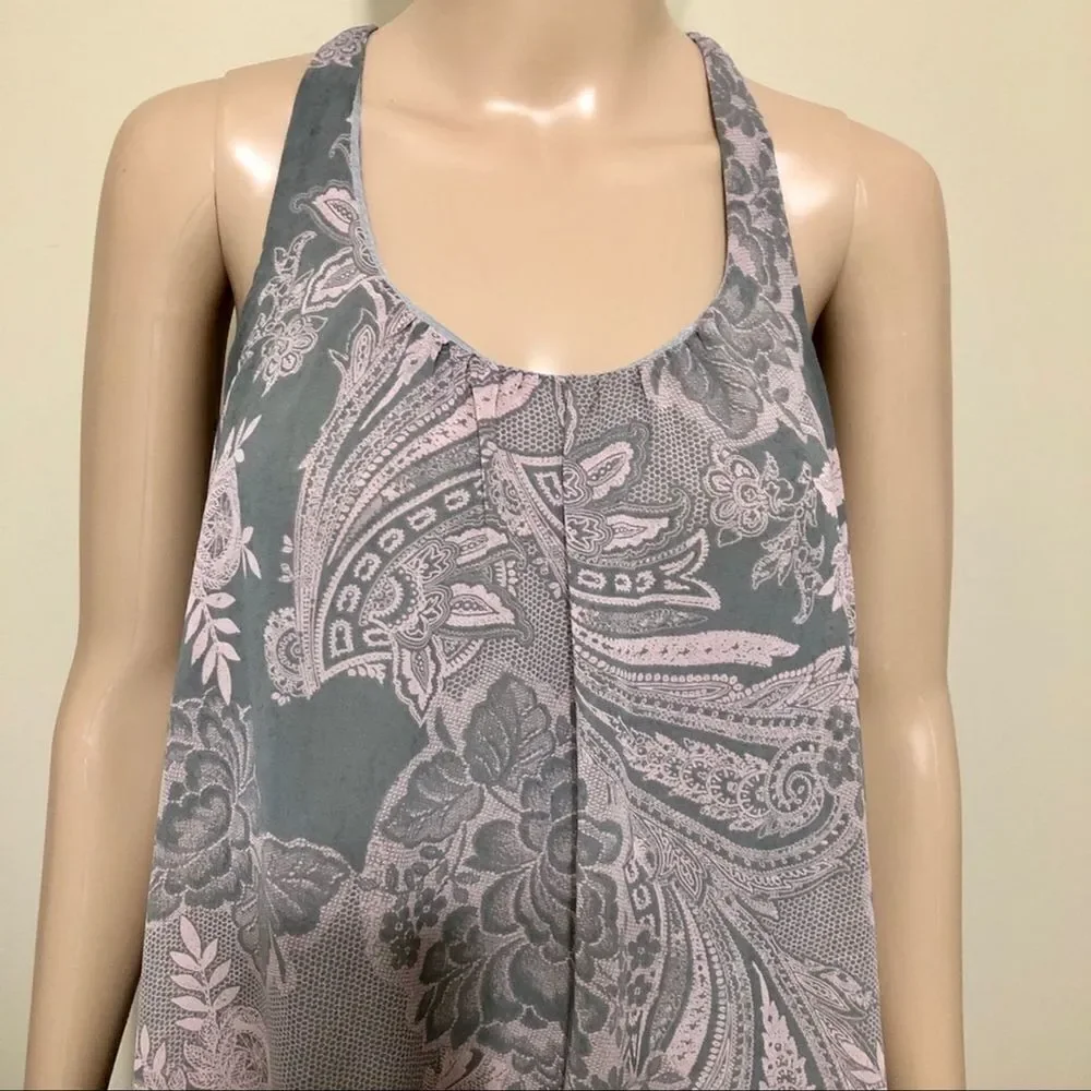 Print Ruffled Racer Back Top - Picture 4 of 10